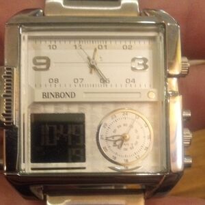 Binbond Silver Dual-Display Men's Smartwatch - Silver